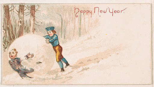 Happy New Year, from the New Years 1890 series (N227) issued by Kinney Bros.