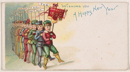Wishing You a Happy New Year, from the New Years 1890 series (N227) issued by Kinney Bros.