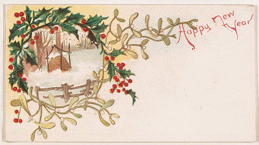 Happy New Year, from the New Years 1890 series (N227) issued by Kinney Bros.