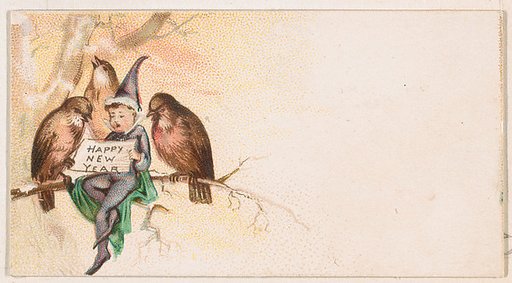 Happy New Year, from the New Years 1890 series (N227) issued by Kinney Bros.