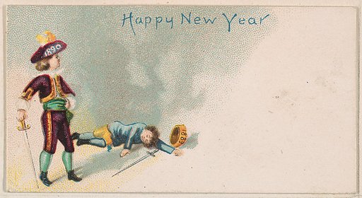 Happy New Year, from the New Years 1890 series (N227) issued by Kinney Bros.