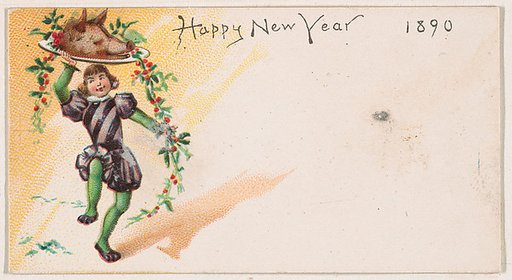 Happy New Year 1890, from the New Years 1890 series (N227) issued by Kinney Bros.