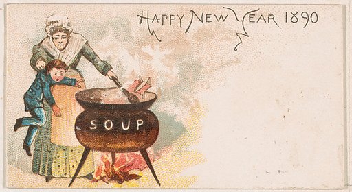 Happy New Year 1890, from the New Years 1890 series (N227) issued by Kinney Bros.