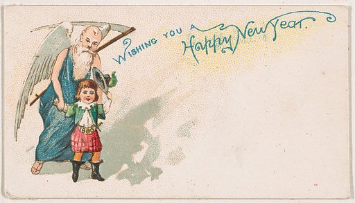 Wishing You a Happy New Year, from the New Years 1890 series (N227) issued by Kinney Bros.