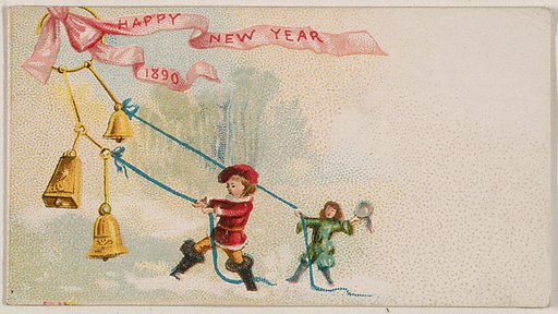 Happy New Year 1890, from the New Years 1890 series (N227) issued by Kinney Bros.