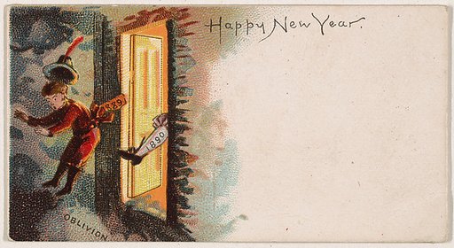 Happy New Year 1890, from the New Years 1890 series (N227) issued by Kinney Bros.