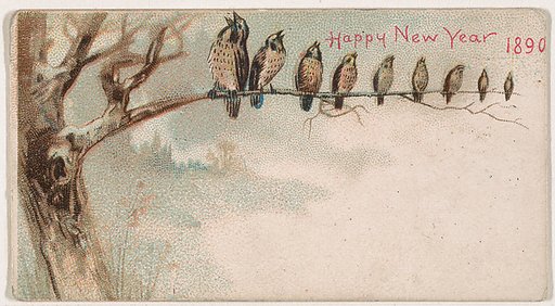 Happy New Year 1890, from the New Years 1890 series (N227) issued by Kinney Bros.