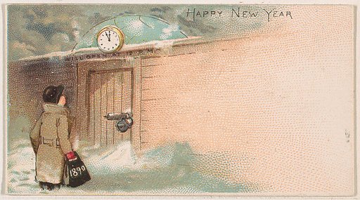 Happy New Year, from the New Years 1890 series (N227) issued by Kinney Bros.