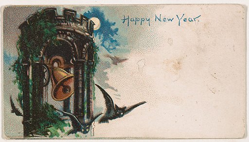 Happy New Year, from the New Years 1890 series (N227) issued by Kinney Bros.