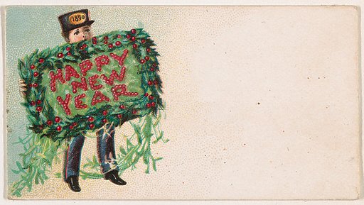 Happy New Year, from the New Years 1890 series (N227) issued by Kinney Bros.