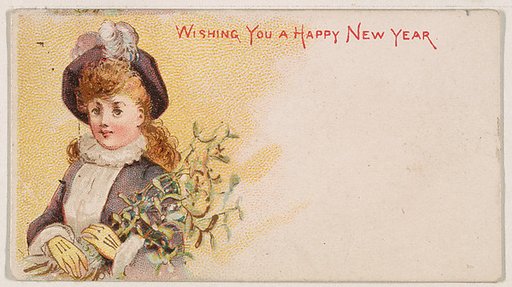 Wishing You a Happy New Year, from the New Years 1890 series (N227) issued by Kinney Bros.