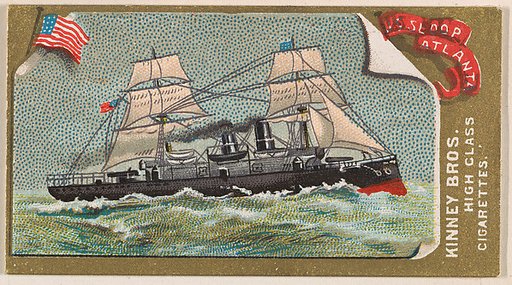 U.S. Sloop Atlanta, from the Naval Vessels of the World series (N226) issued by Kinney Bros.