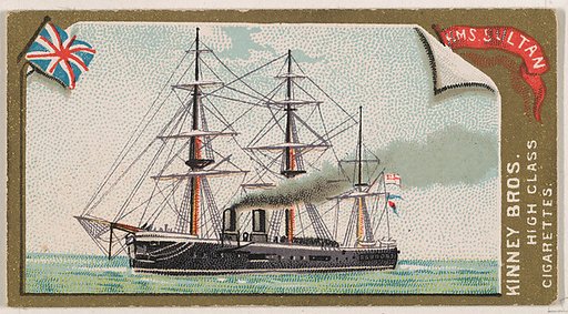 H.M.S. Sultan, from the Naval Vessels of the World series (N226) issued by Kinney Bros.