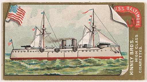 U.S.S. Baltimore, from the Naval Vessels of the World series (N226) issued by Kinney Bros.
