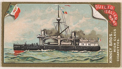 Duilio, Italian Navy, from the Naval Vessels of the World series (N226) issued by Kinney Bros.