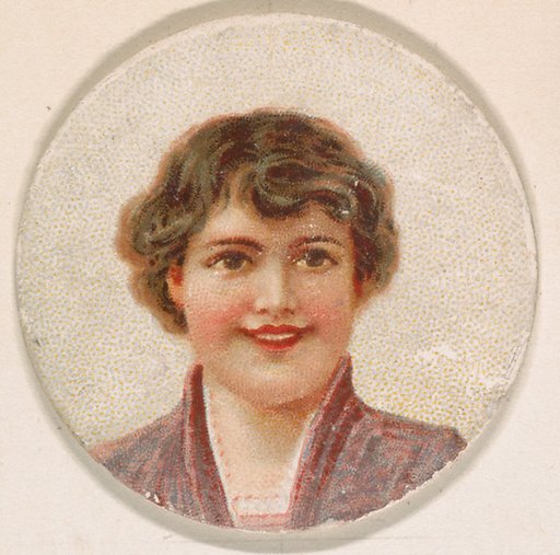 Portrait of woman, from the Novelties series (N228, Type 1) issued by Kinney Bros.
