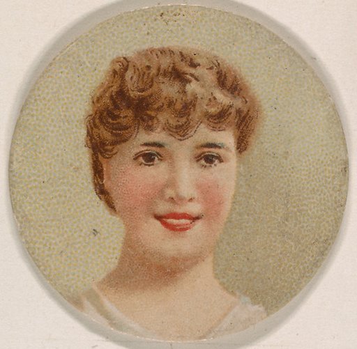 Portrait of woman, from the Novelties series (N228, Type 1) issued by Kinney Bros.
