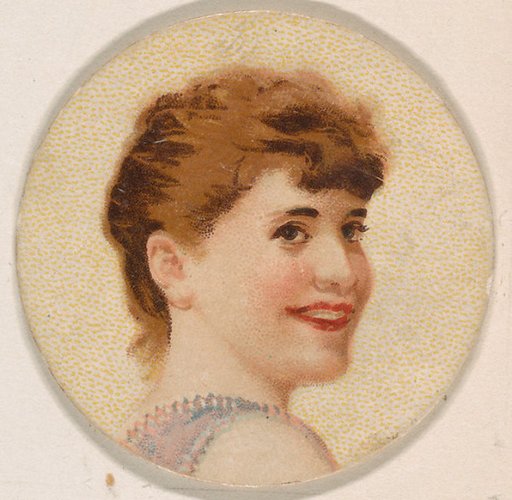 Portrait of woman, from the Novelties series (N228, Type 1) issued by Kinney Bros.