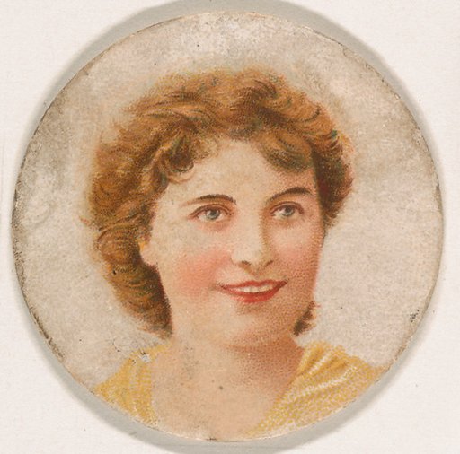 Portrait of woman, from the Novelties series (N228, Type 1) issued by Kinney Bros.