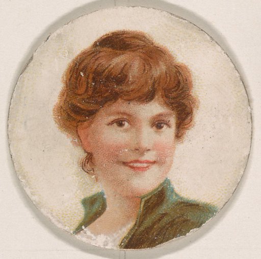 Portrait of woman, from the Novelties series (N228, Type 1) issued by Kinney Bros.