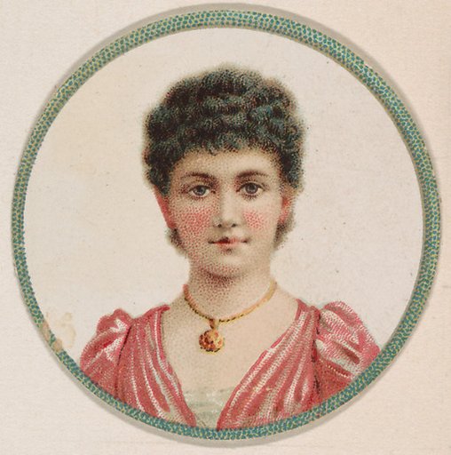Portrait of woman, from the Novelties series (N228, Type 2) issued by Kinney Bros.