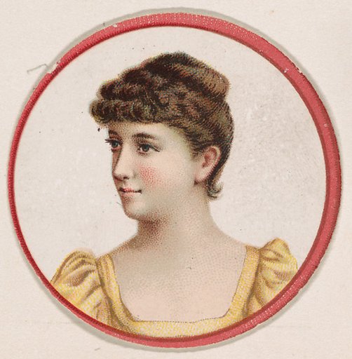 Portrait of woman, from the Novelties series (N228, Type 2) issued by Kinney Bros.