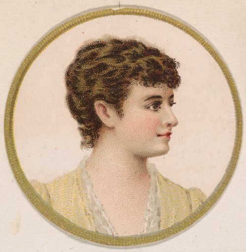 Portrait of woman, from the Novelties series (N228, Type 2) issued by Kinney Bros.