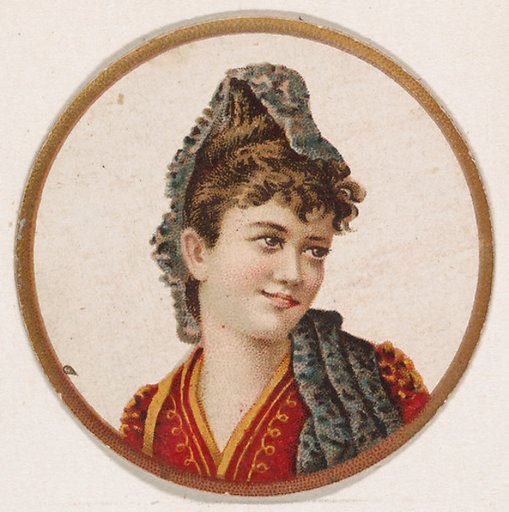 Portrait of woman, from the Novelties series (N228, Type 2) issued by Kinney Bros.