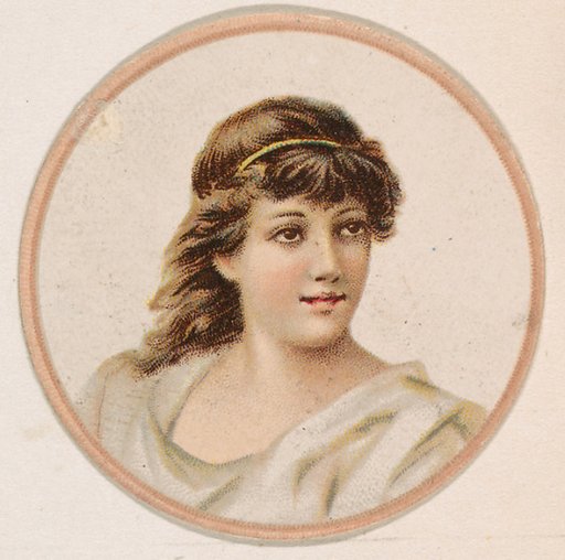 Portrait of woman, from the Novelties series (N228, Type 2) issued by Kinney Bros.