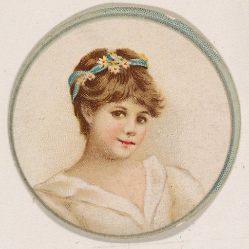 Portrait of woman, from the Novelties series (N228, Type 2) issued by Kinney Bros.