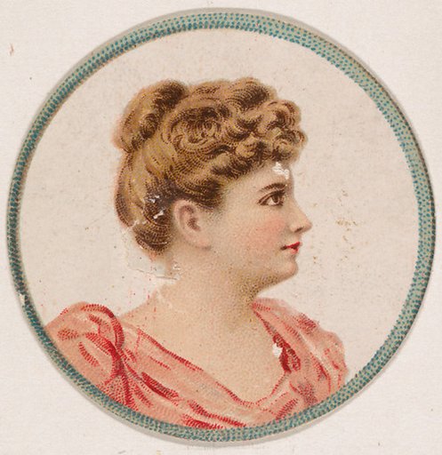 Portrait of woman, from the Novelties series (N228, Type 2) issued by Kinney Bros.