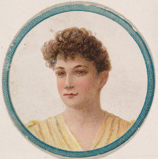 Portrait of woman, from the Novelties series (N228, Type 2) issued by Kinney Bros.