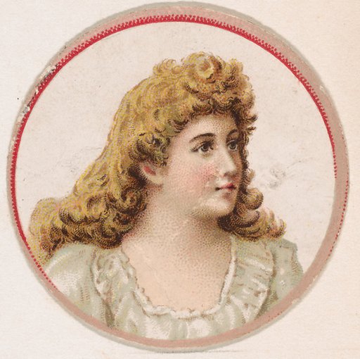 Portrait of woman, from the Novelties series (N228, Type 2) issued by Kinney Bros.
