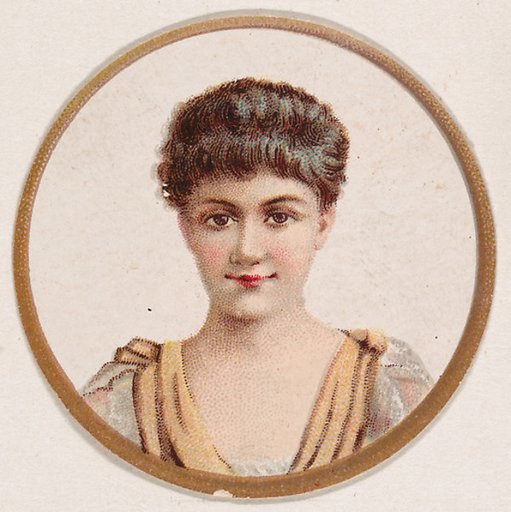 Portrait of woman, from the Novelties series (N228, Type 2) issued by Kinney Bros.