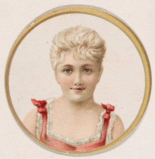 Portrait of woman, from the Novelties series (N228, Type 2) issued by Kinney Bros.