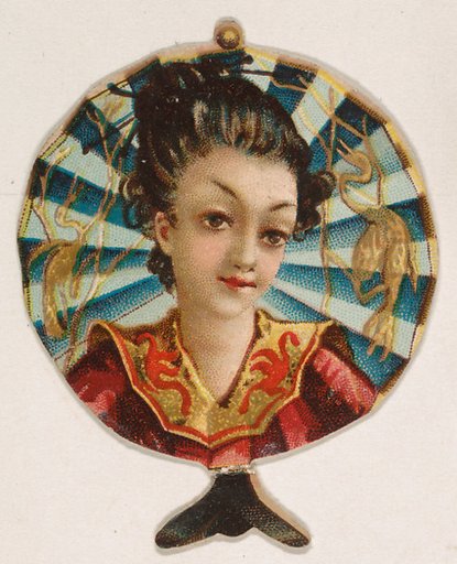Firescreen with Japanese design, from the Novelties series (N228, Type 3) issued by Kinney Bros.