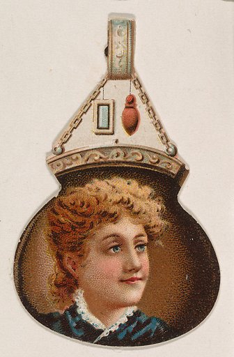 Woman's portrait on novelty, from the Novelties series (N228, Type 3) issued by Kinney Bros.