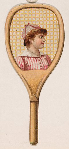 Tennis racket, from the Novelties series (N228, Type 3) issued by Kinney Bros.