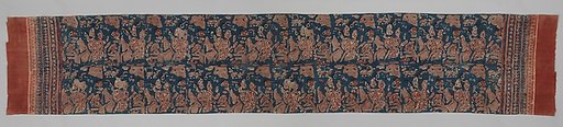 Ceremonial Textile Decorated with Female Courtesans with Attendants and Parrots