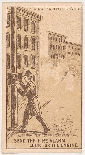 Send the Fire Alarm..., from the Magic Changing Cards series (N223) issued by Kinney Tobacco Company