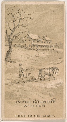 In the Country Winter, from the Magic Changing Cards series (N223) issued by Kinney Tobacco Company
