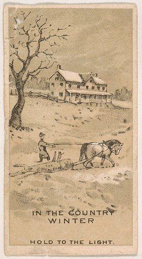 In the Country Winter, from the Magic Changing Cards series (N223) issued by Kinney Tobacco Company
