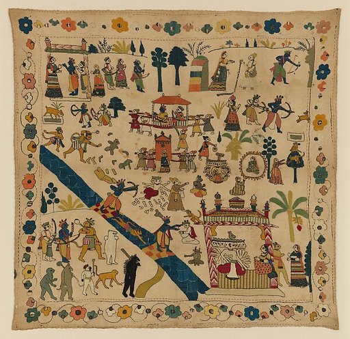Rumal with Scenes from the Ramayana