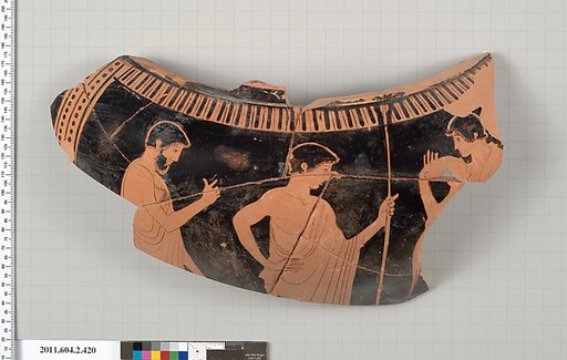 Terracotta fragment of a column-krater (bowl for mixing wine and water)