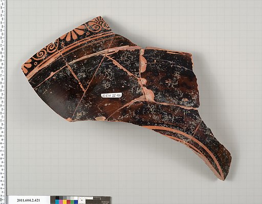 Terracotta fragment of a dinos? (deep round-bottomed bowl) or column-krater (bowl for mixing wine and water)
