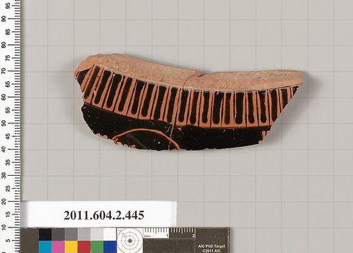 Terracotta fragment of a column-krater (bowl for mixing wine and water) or stamnos (jar)?