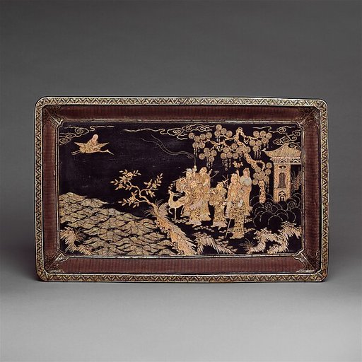 Tray with Daoist figures