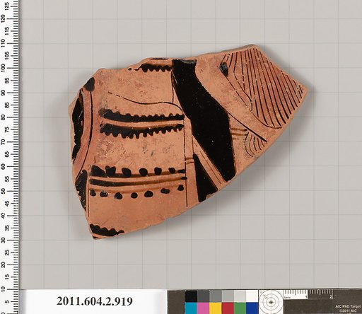Terracotta fragment of a hydria: kalpis (water jar)