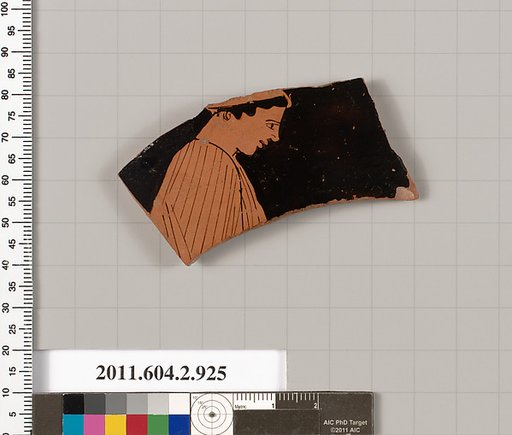 Terracotta fragment of a hydria: kalpis (water jar)