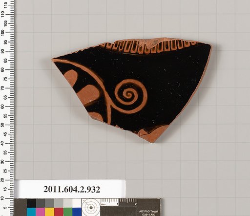 Terracotta fragment of a hydria: kalpis (water jar)